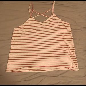 red and white striped tank top